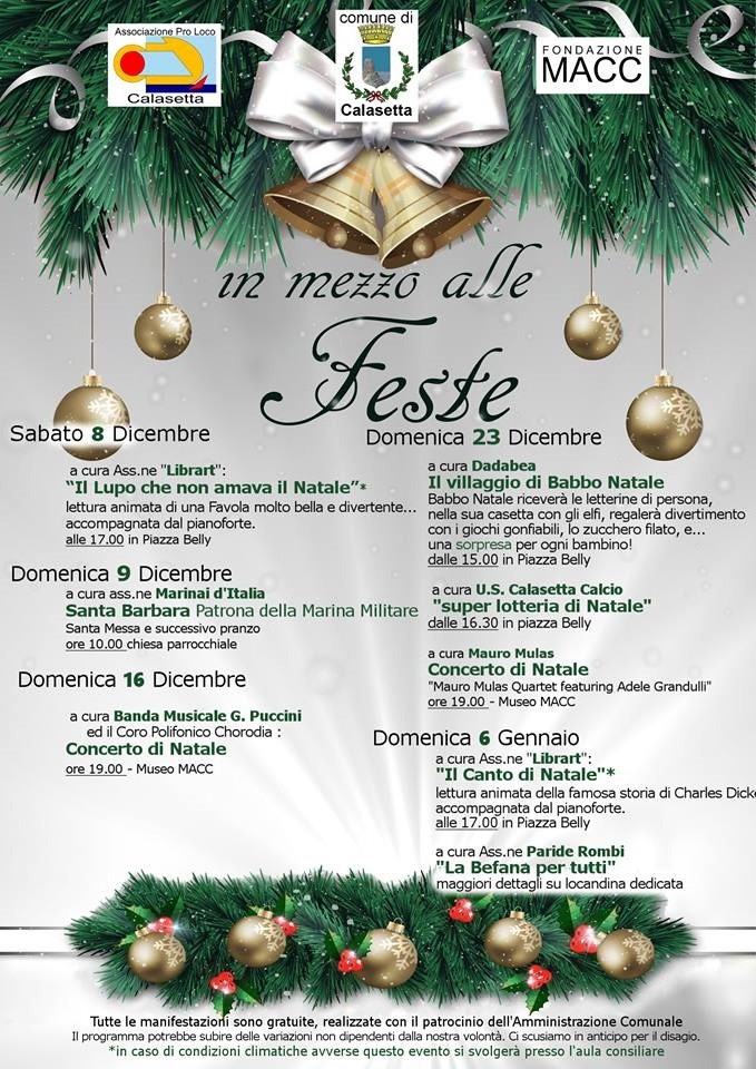 Il Comune Di Calasetta Presenta Gli Eventi Di Natale