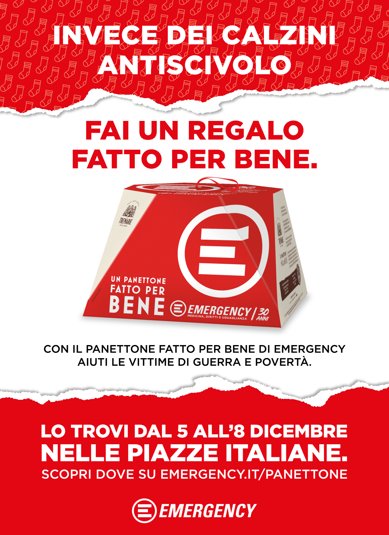 Emergency. Dal 5 all’8 dicembre, il Panettone fatto per Bene acquistabile nelle piazze di Iglesias, Guspini, Serrenti, Cagliari e Senorbì