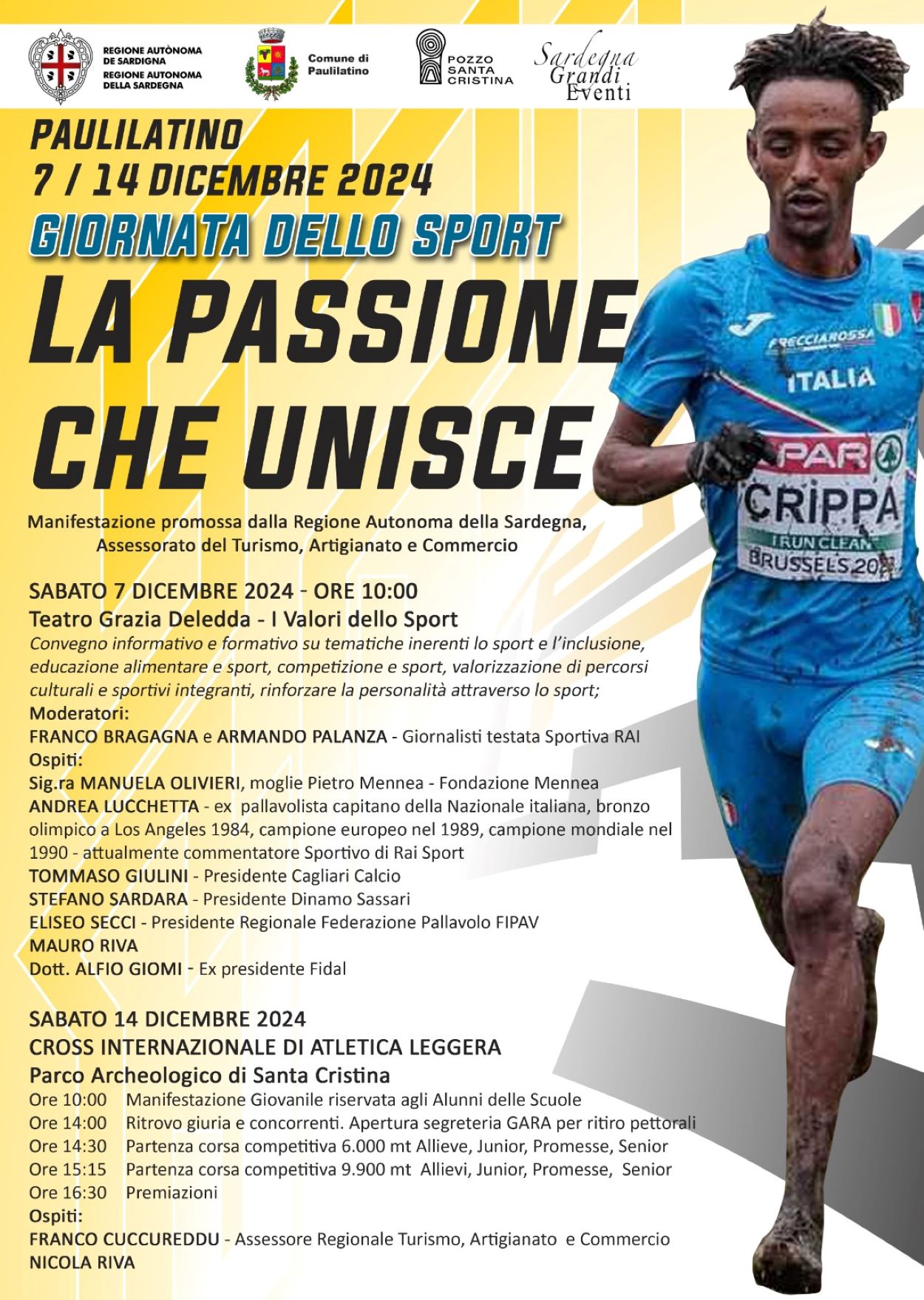 Paulilatino, la “III Giornata dello Sport”si divide fra il 7 e il 14 dicembre. Fra gli ospiti Andrea Lucchetta