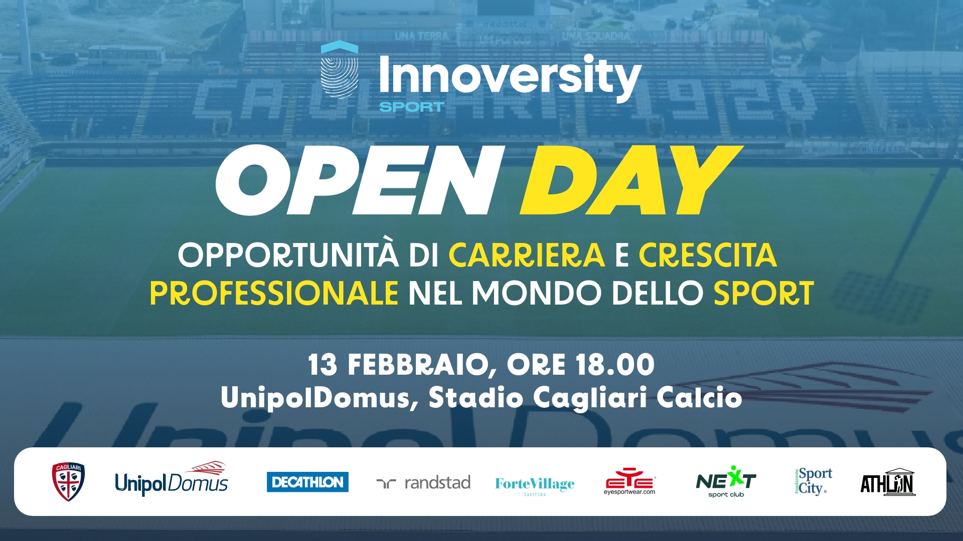 Innoversity, pronta la seconda edizione del Master in Sport Business. La presentazione il 13 febbraio all’Unipol Domus