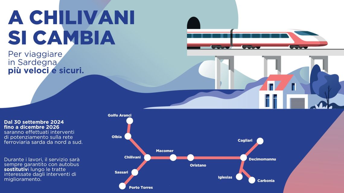 Sardegna. Interventi di potenziamento della rete ferroviaria dal 1° febbraio