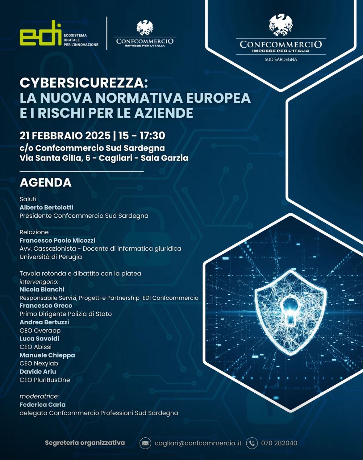 Cagliari. Convegno sulla Cybersicurezza: imprese a confronto sulla nuova normativa europea